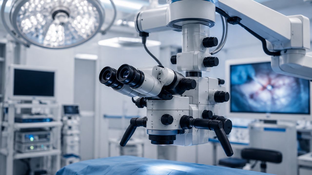 surgical microscope in operating room